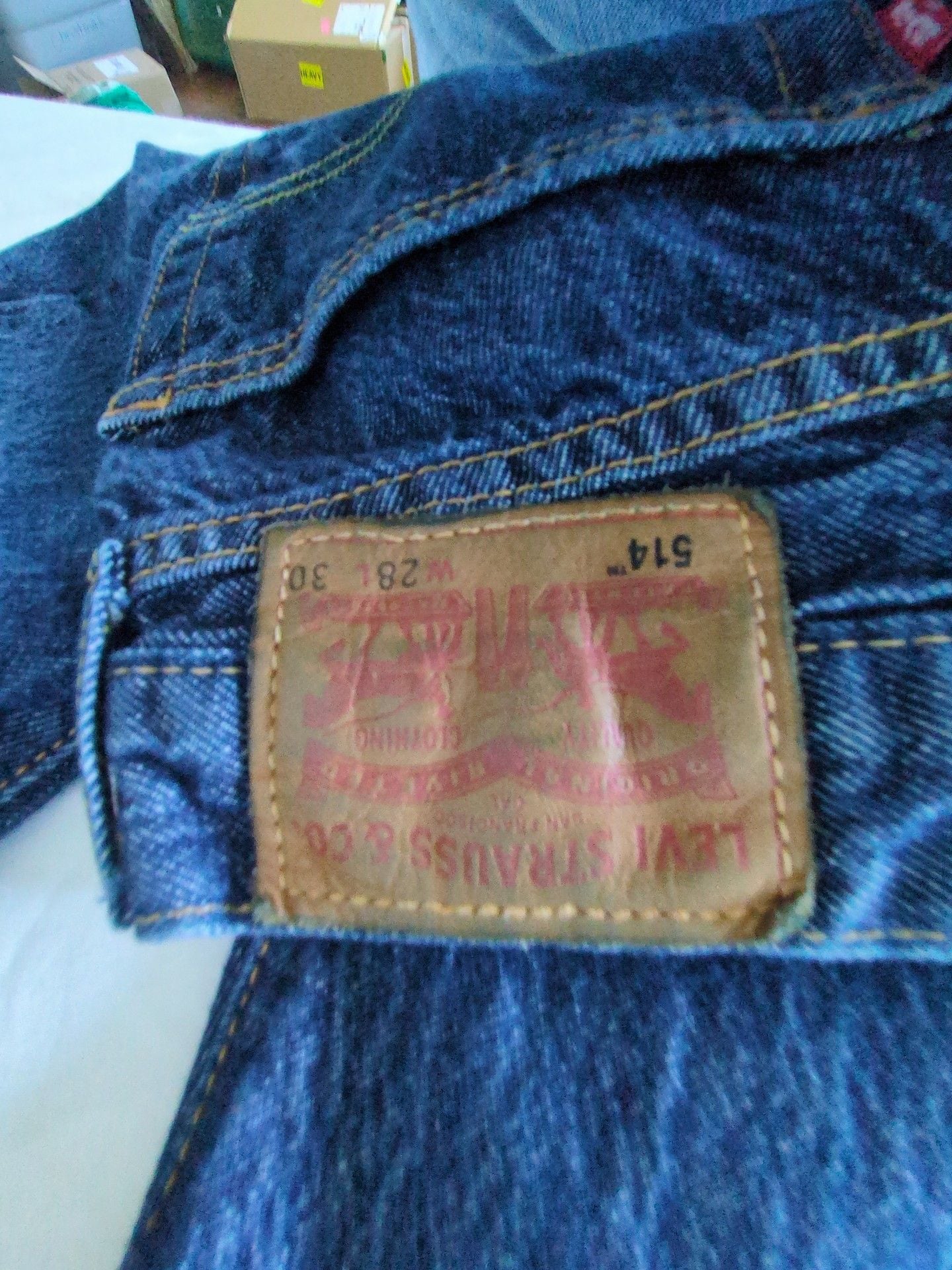 Levi's 514 Straight Jeans 28x30 Dark Wash Denim 5