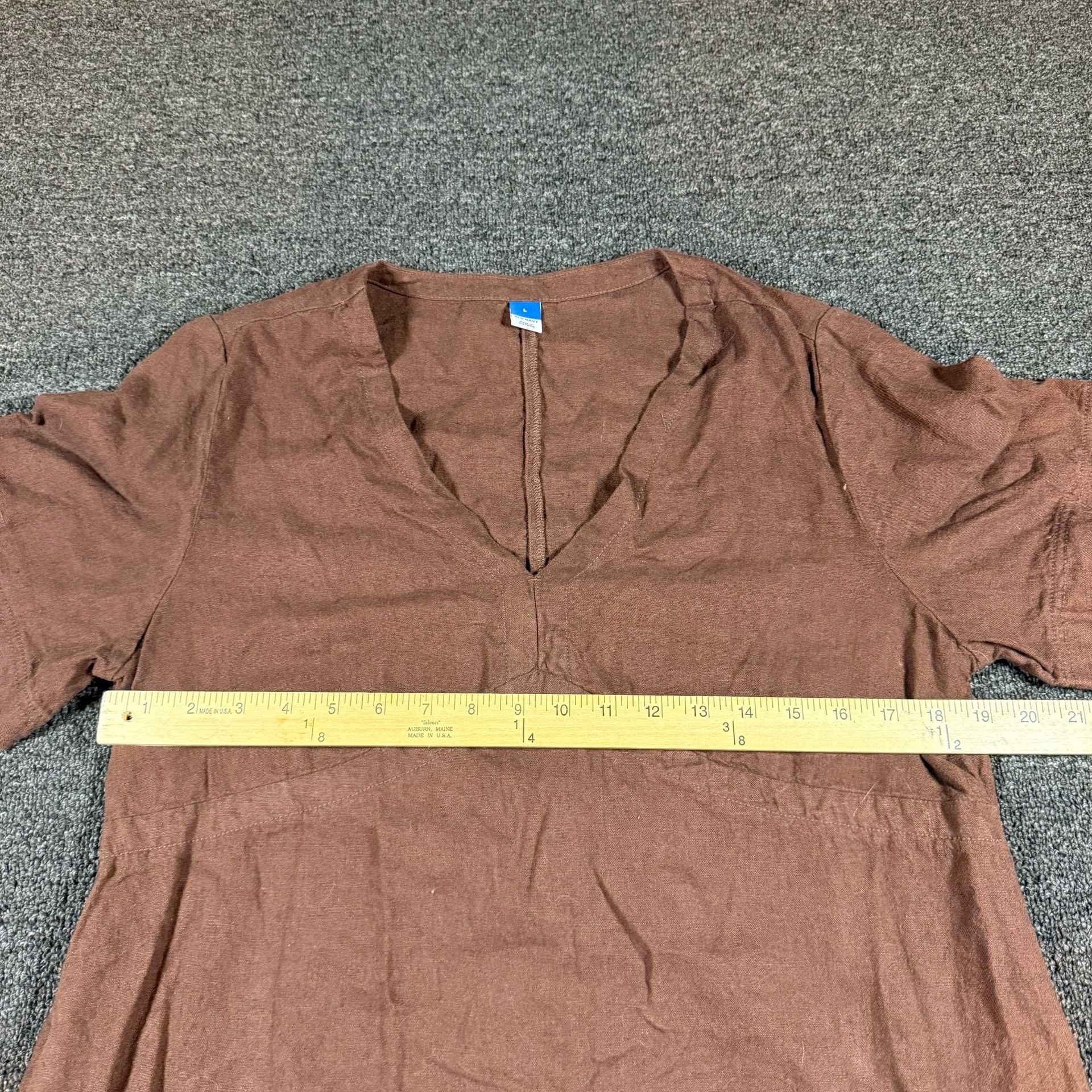 Old Navy Brown V-Neck Tunic Top Size L 4