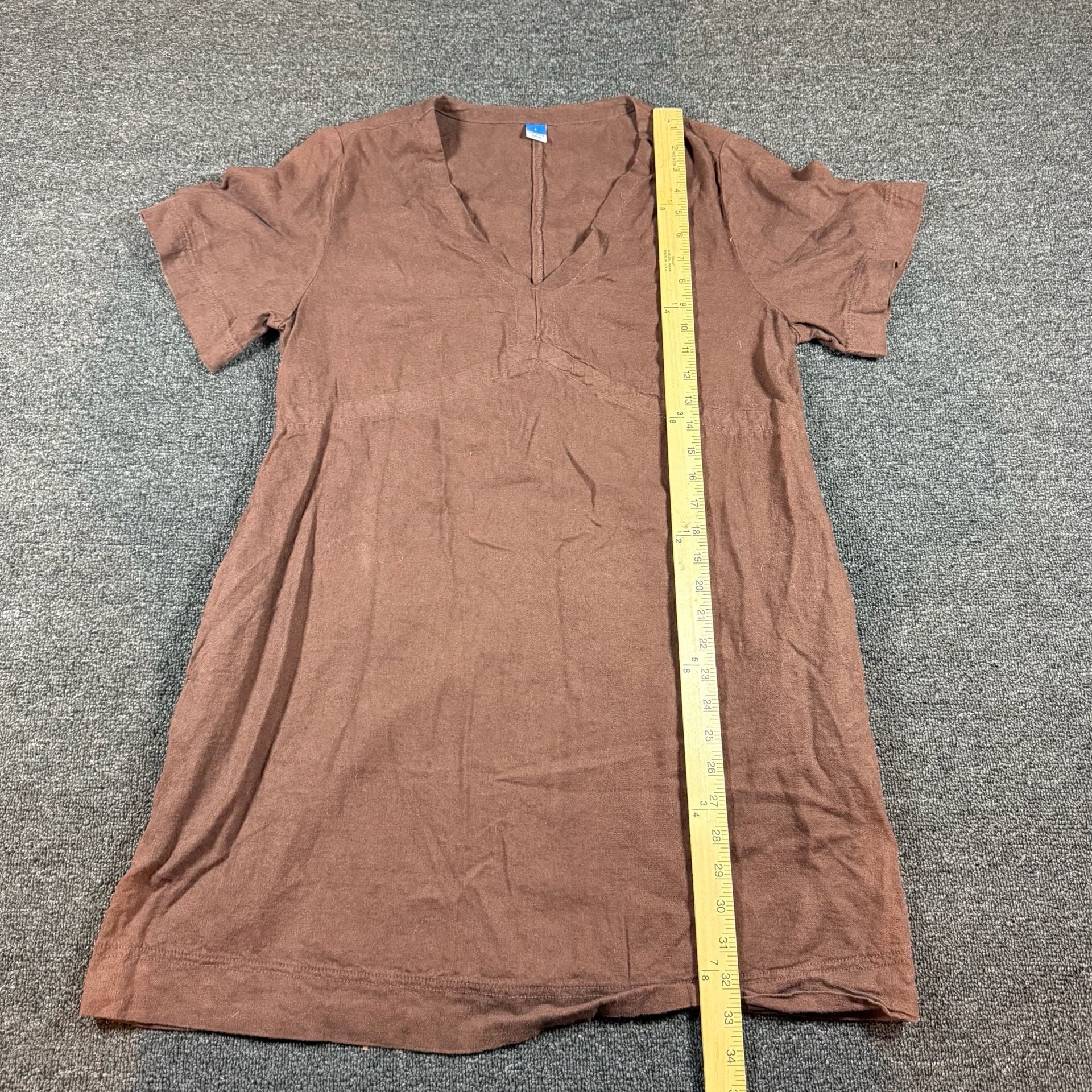 Old Navy Brown V-Neck Tunic Top Size L 5