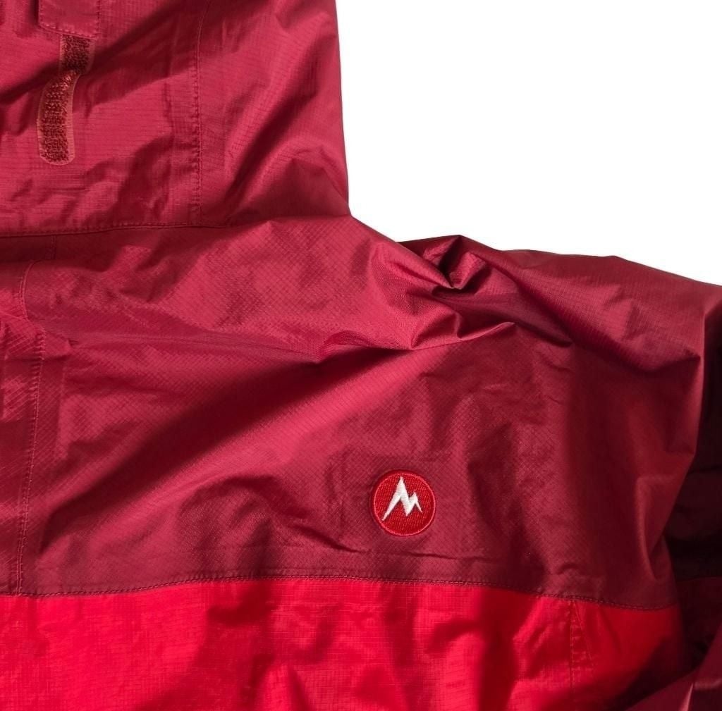 ​Marmot PreCip Waterproof Rain Jacket Windbreaker Red Women's Large Hiking 10
