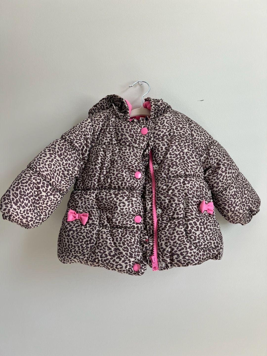 Child Of Mine Made By Carter's Puffer Jacket Size 18M Leopard Print 2