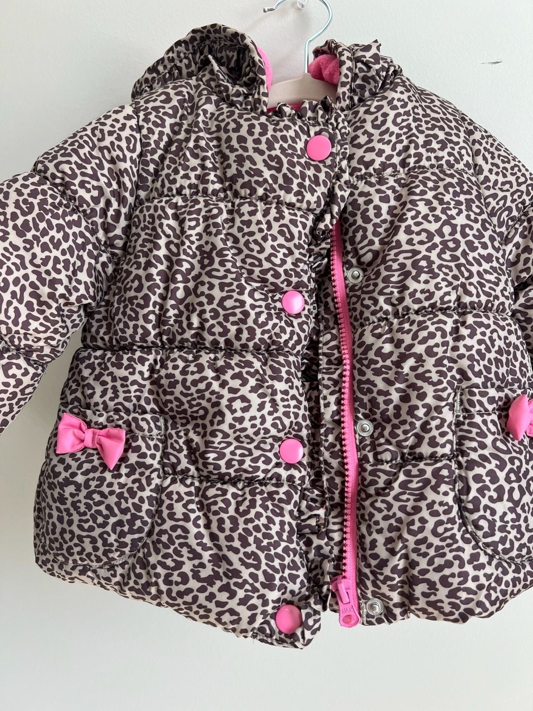 Child Of Mine Made By Carter's Puffer Jacket Size 18M Leopard Print 7