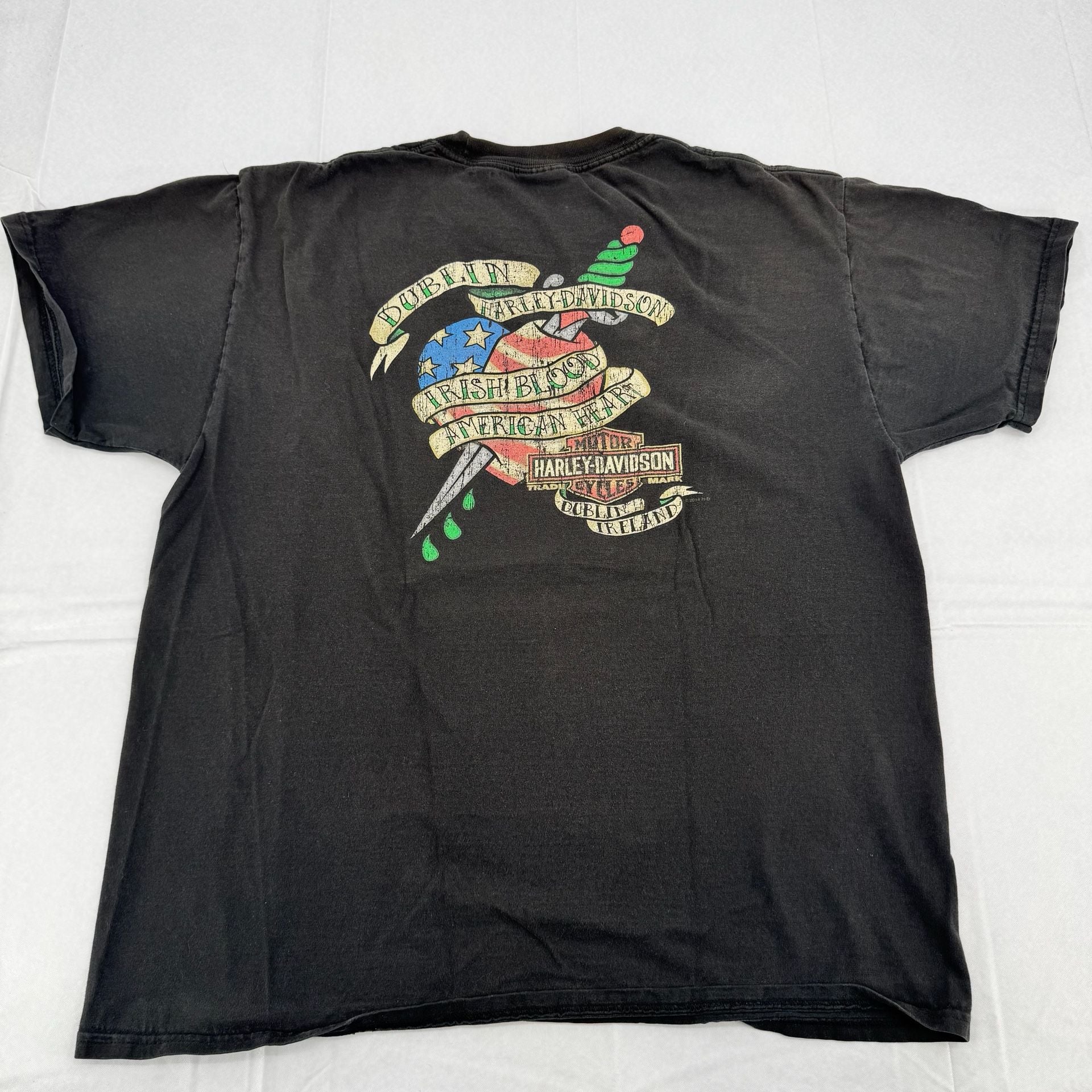 Harley Davidson Dublin T-Shirt Size Large Black Irish Blood American Heart 4