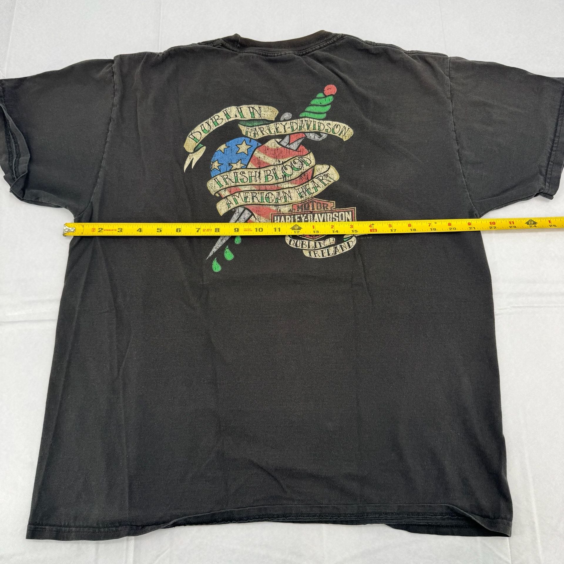 Harley Davidson Dublin T-Shirt Size Large Black Irish Blood American Heart 6