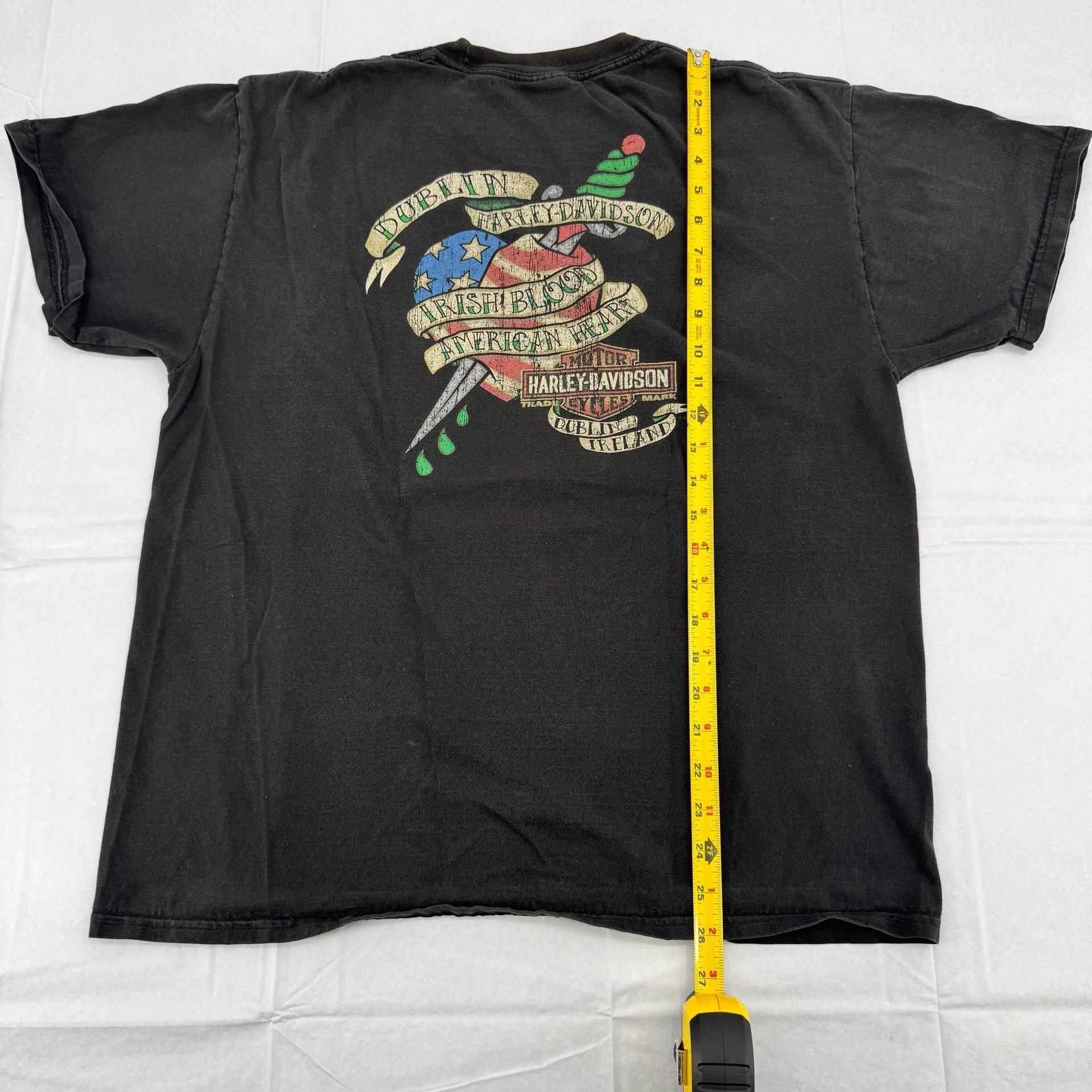 Harley Davidson Dublin T-Shirt Size Large Black Irish Blood American Heart 7