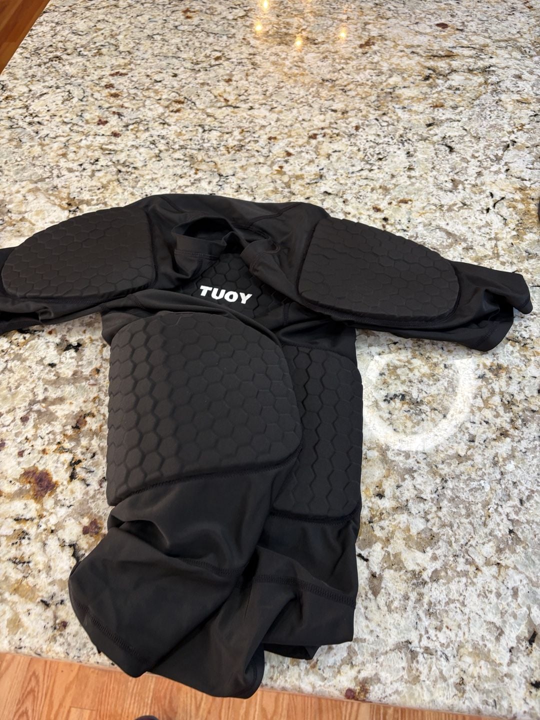 TUOY Padded Compression Shirt Size M Black Athletic Protective 3