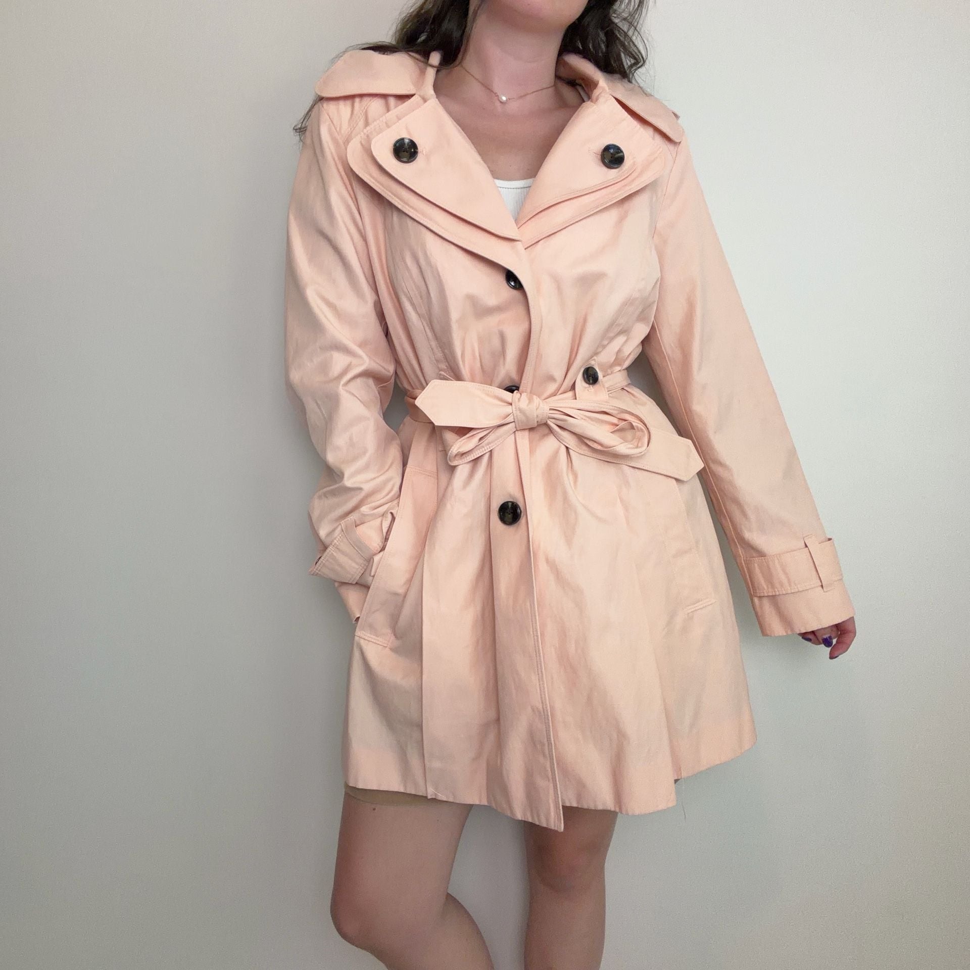 London Fog Pink Trench Coat 3