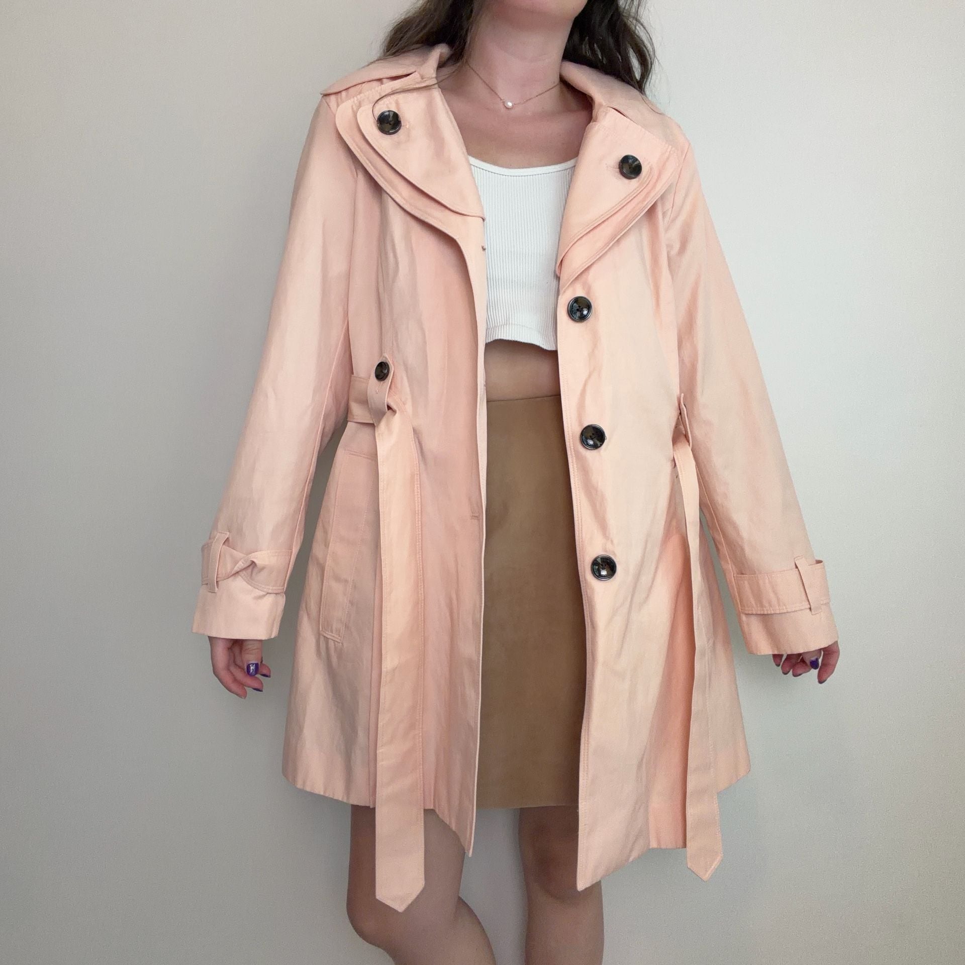 London Fog Pink Trench Coat 5