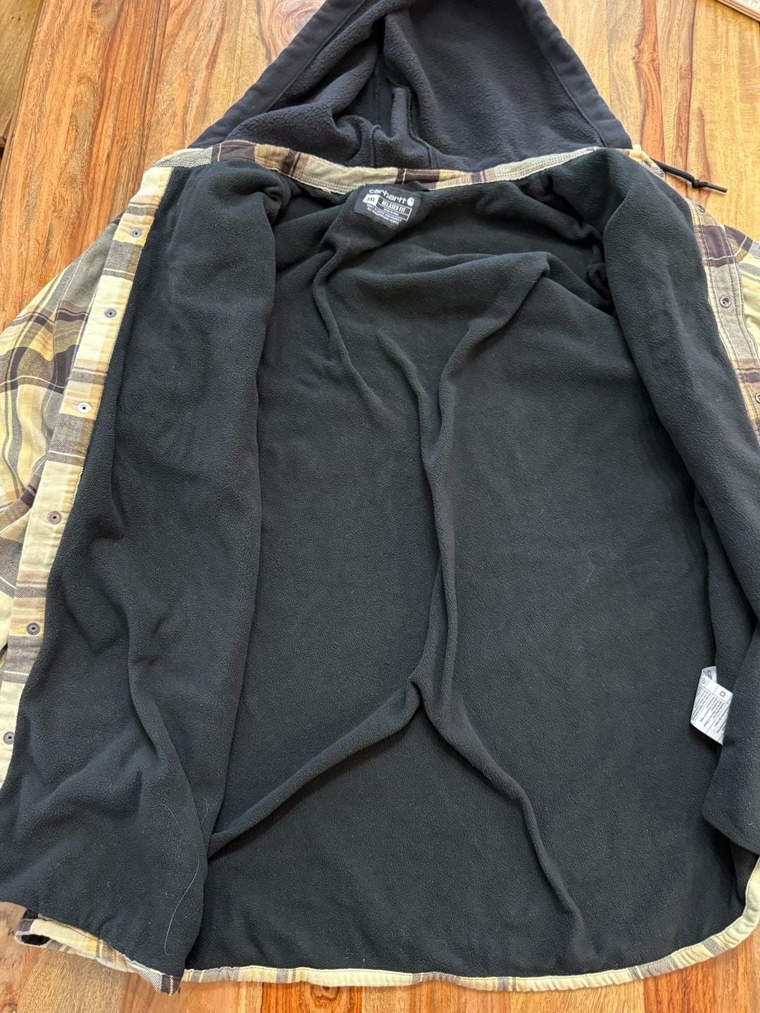 Carhartt Plaid Hooded Shirt Jacket Size 2xl 3