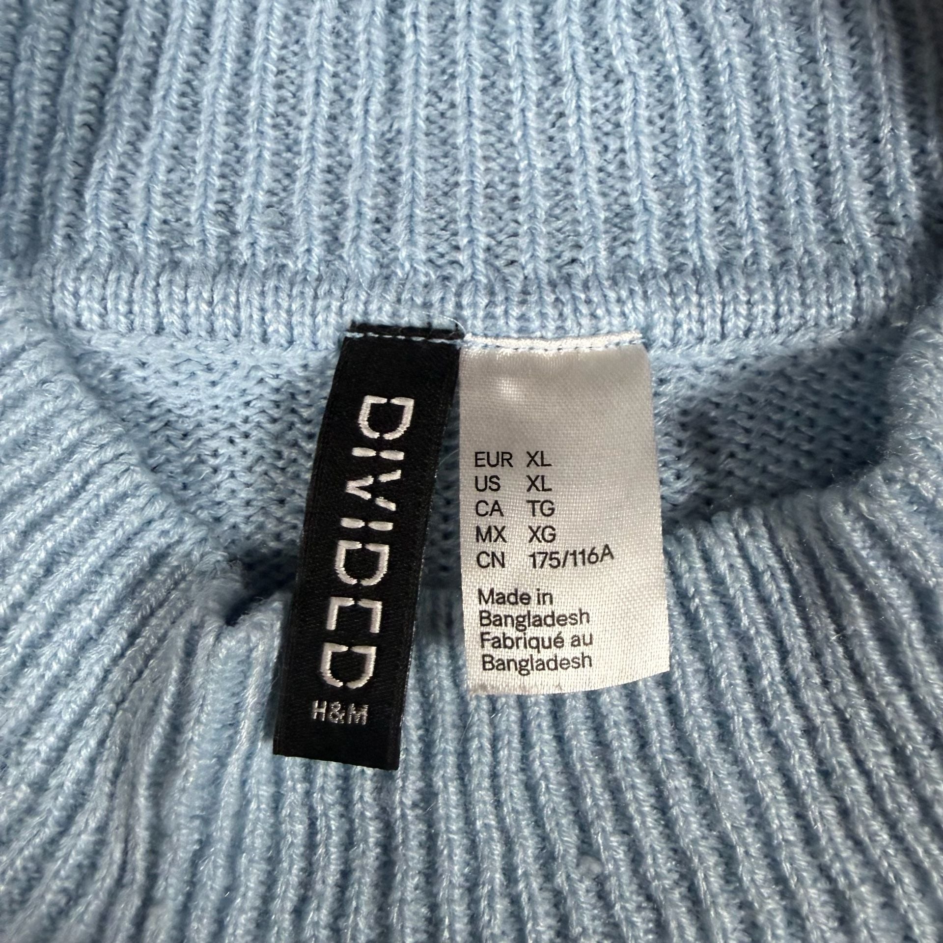 Divided H&M Mock Neck Sweater Size XL Light Blue Knit Long Sleeve 3
