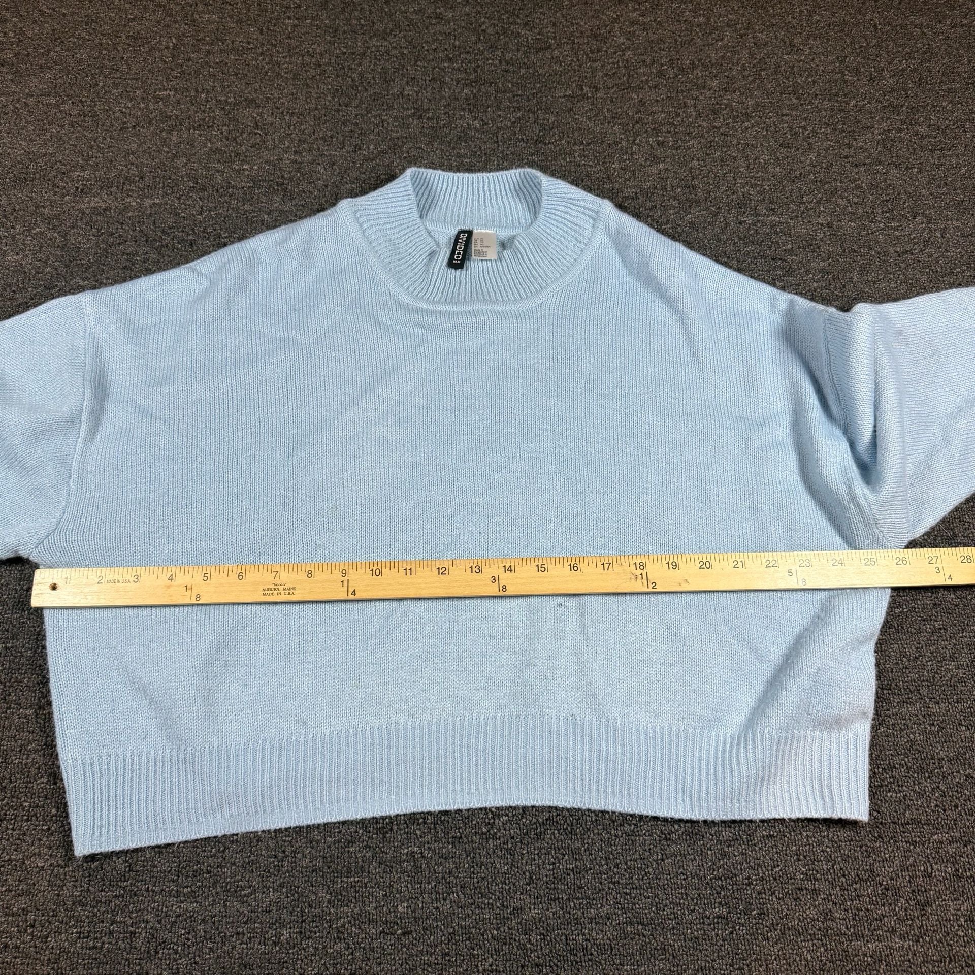 Divided H&M Mock Neck Sweater Size XL Light Blue Knit Long Sleeve 4
