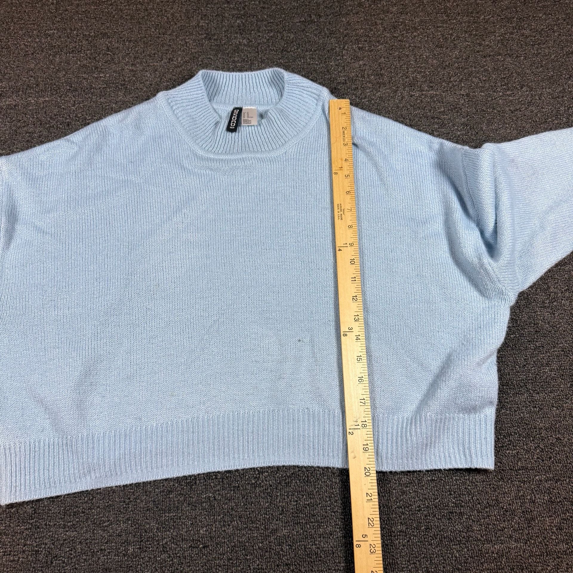 Divided H&M Mock Neck Sweater Size XL Light Blue Knit Long Sleeve 5