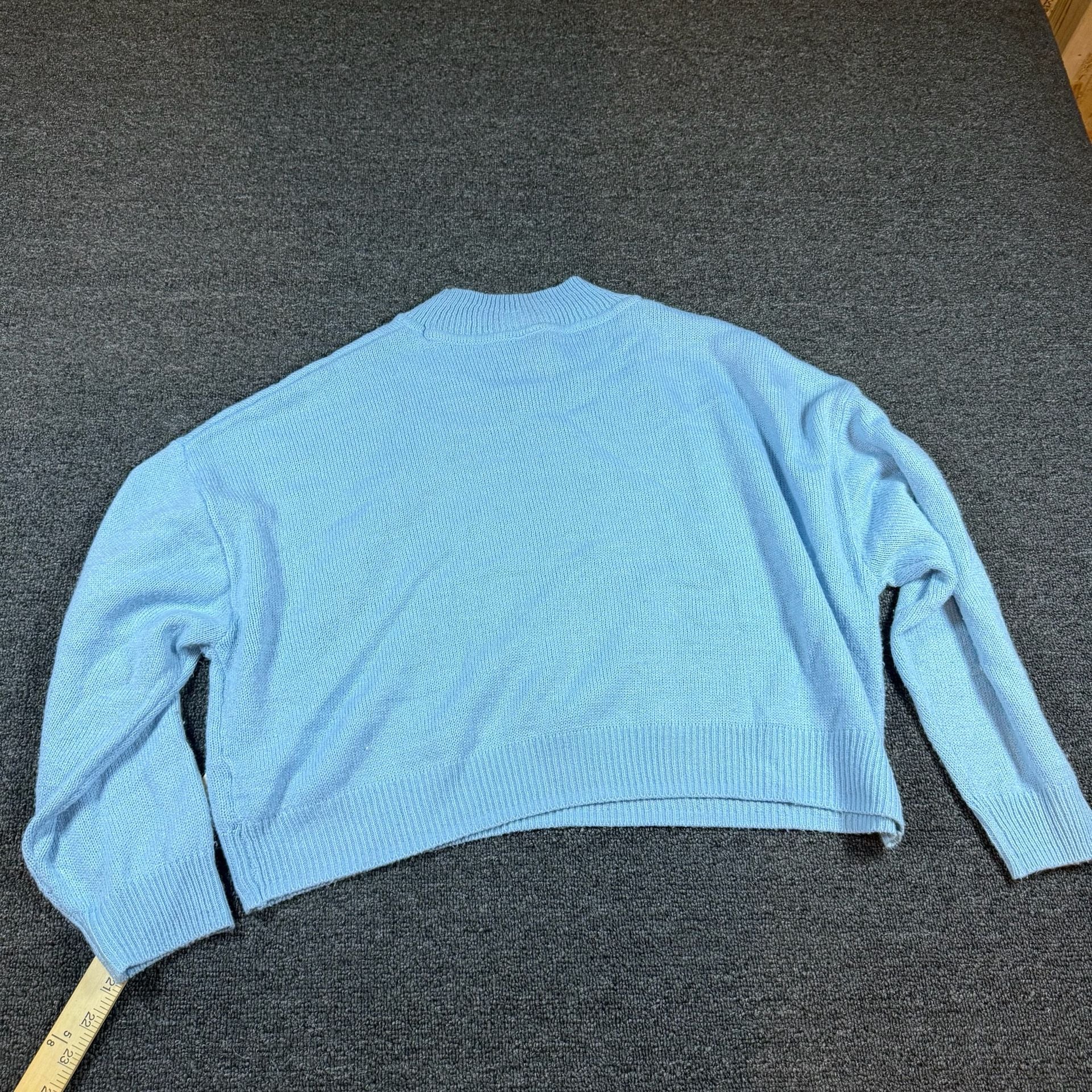 Divided H&M Mock Neck Sweater Size XL Light Blue Knit Long Sleeve 7