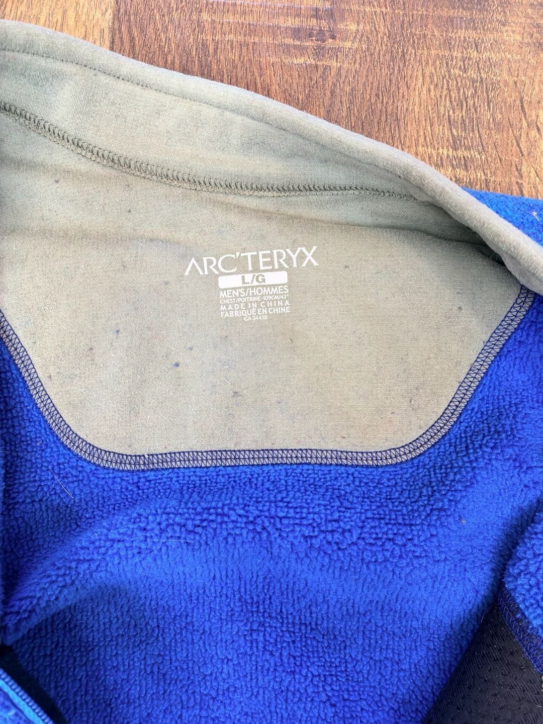 Arc'Teryx Full Zip Fleece Jacket Size L Blue Polartec 4