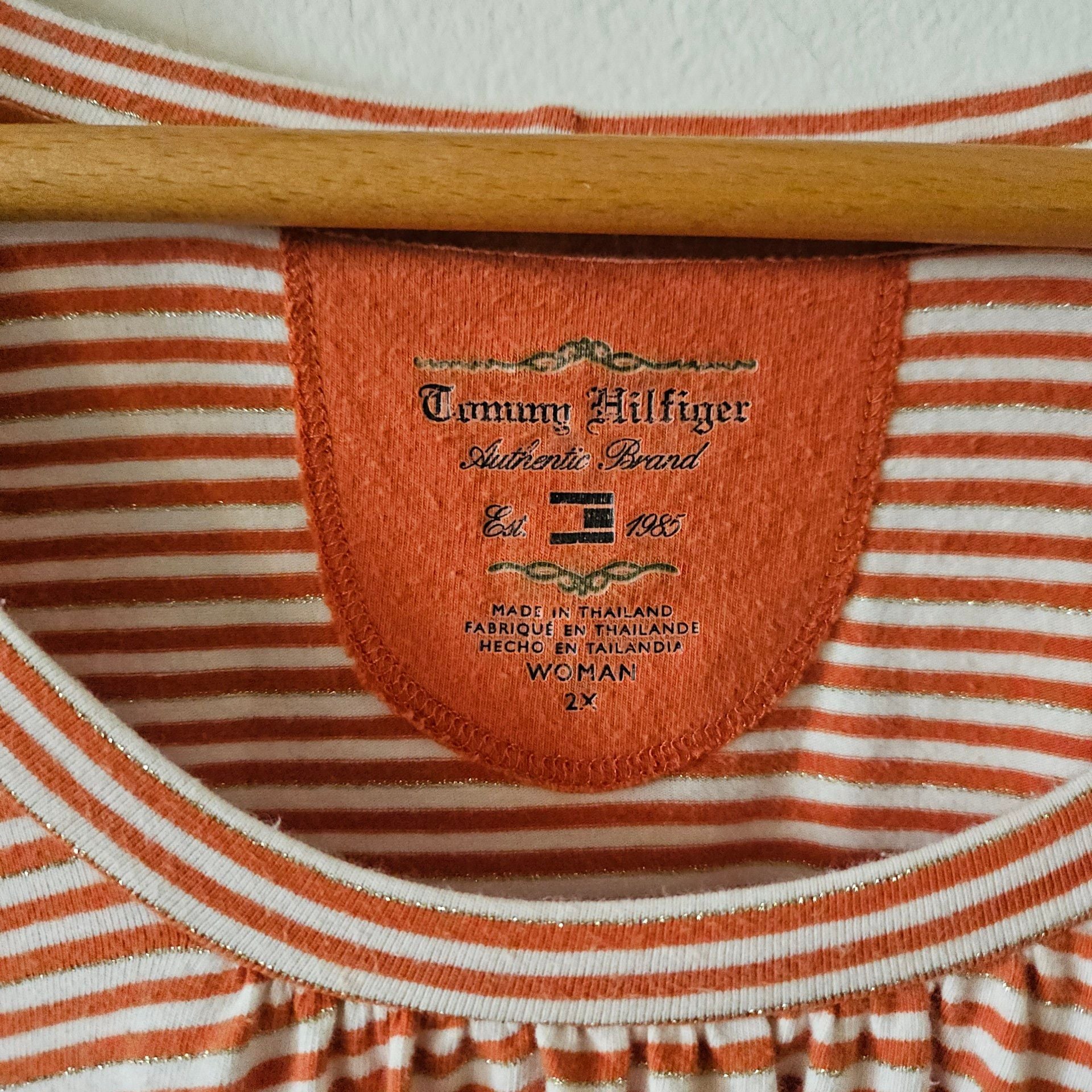 Tommy Hilfiger Orange Striped Shirt 297 3