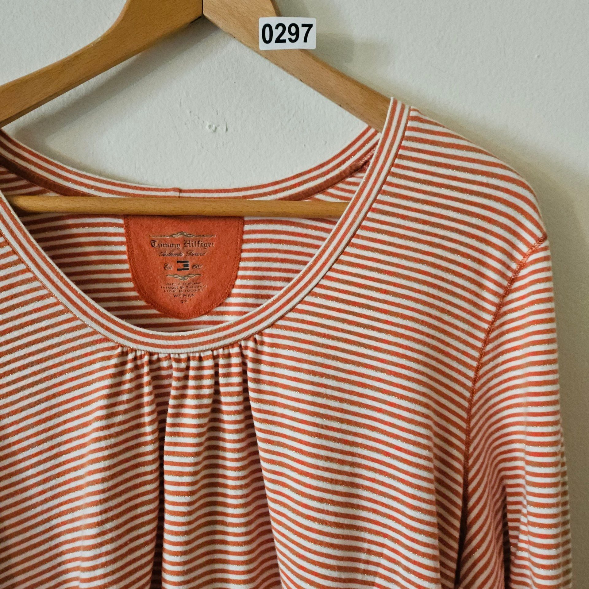 Tommy Hilfiger Orange Striped Shirt 297 4