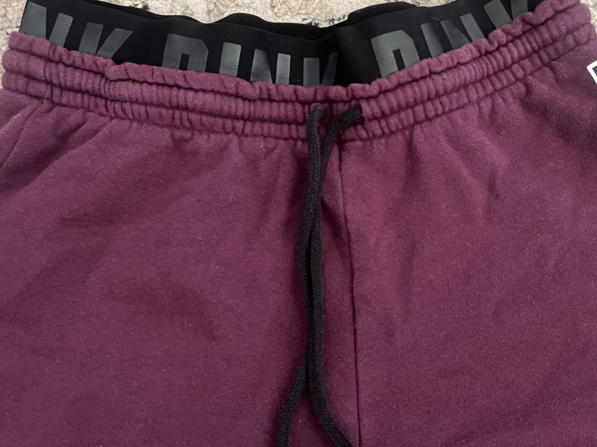 Victoria's Secret Pink Sweatpants Size S Burgundy Logo Joggers 3