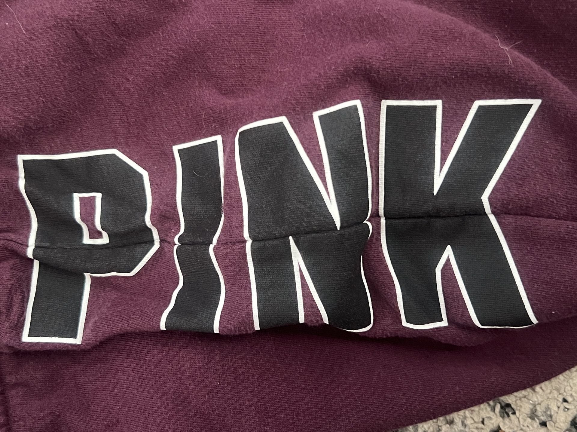 Victoria's Secret Pink Sweatpants Size S Burgundy Logo Joggers 5