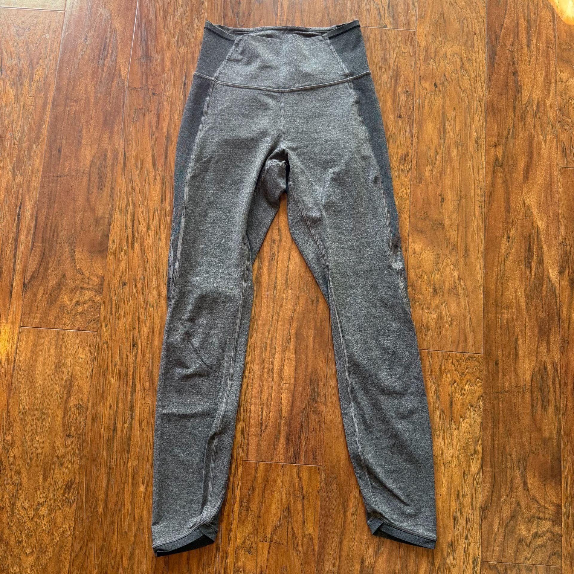 Lululemon Zone In Tight Leggings Grey Heather High Rise Compression Seamless S 4 1