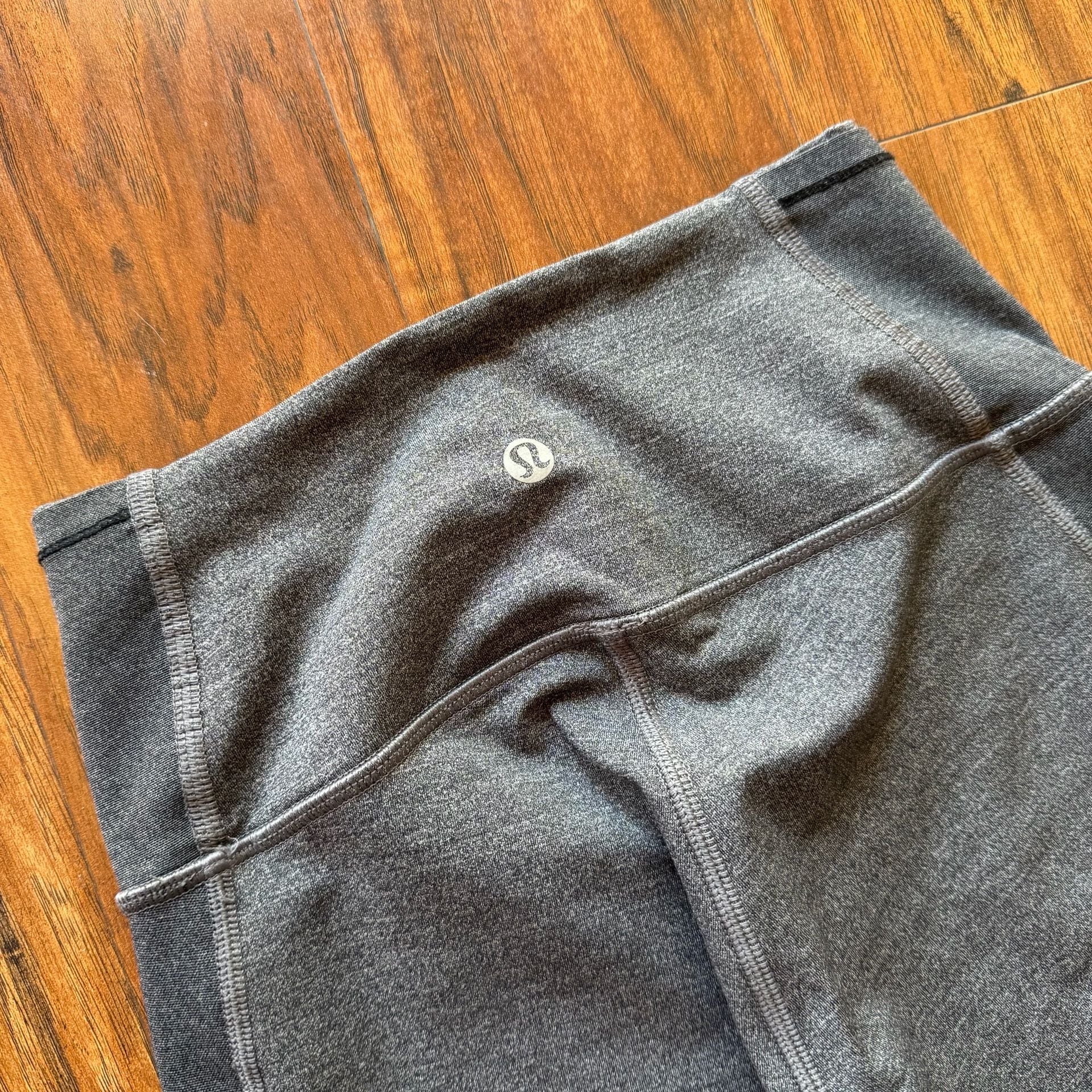 Lululemon Zone In Tight Leggings Grey Heather High Rise Compression Seamless S 4 3