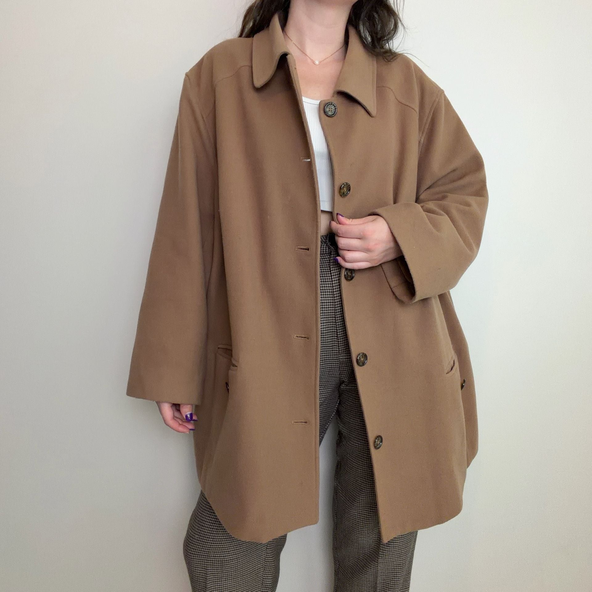 Vintage Plus Size Camel Wool Coat 2