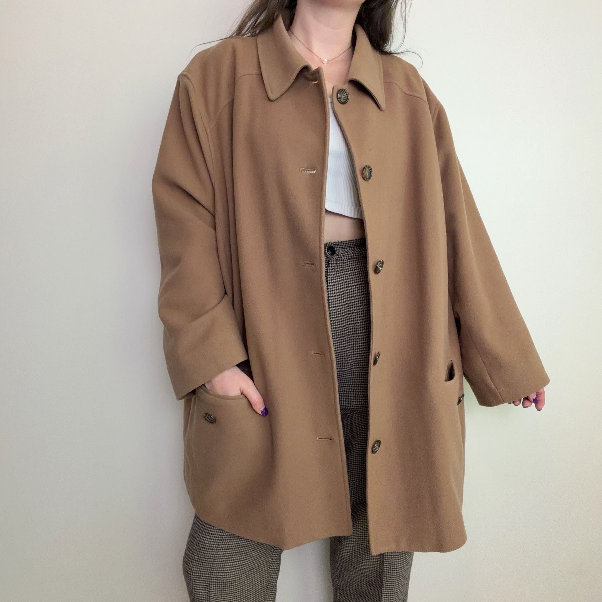 Vintage Plus Size Camel Wool Coat 3