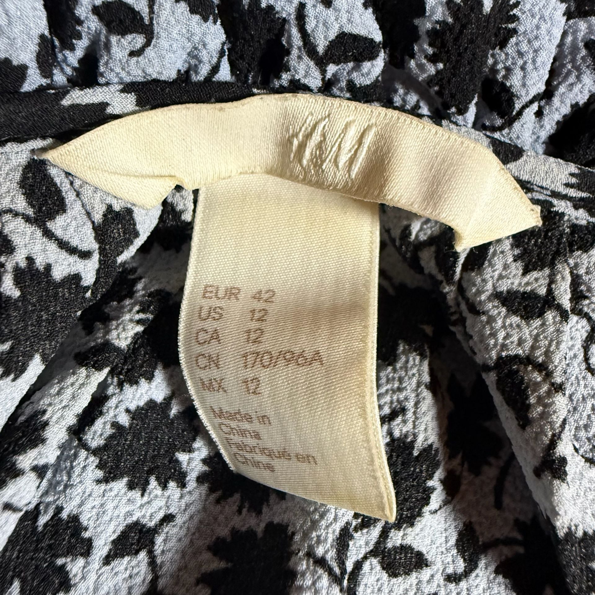 H&M Black and White Floral Dress Size 12 3