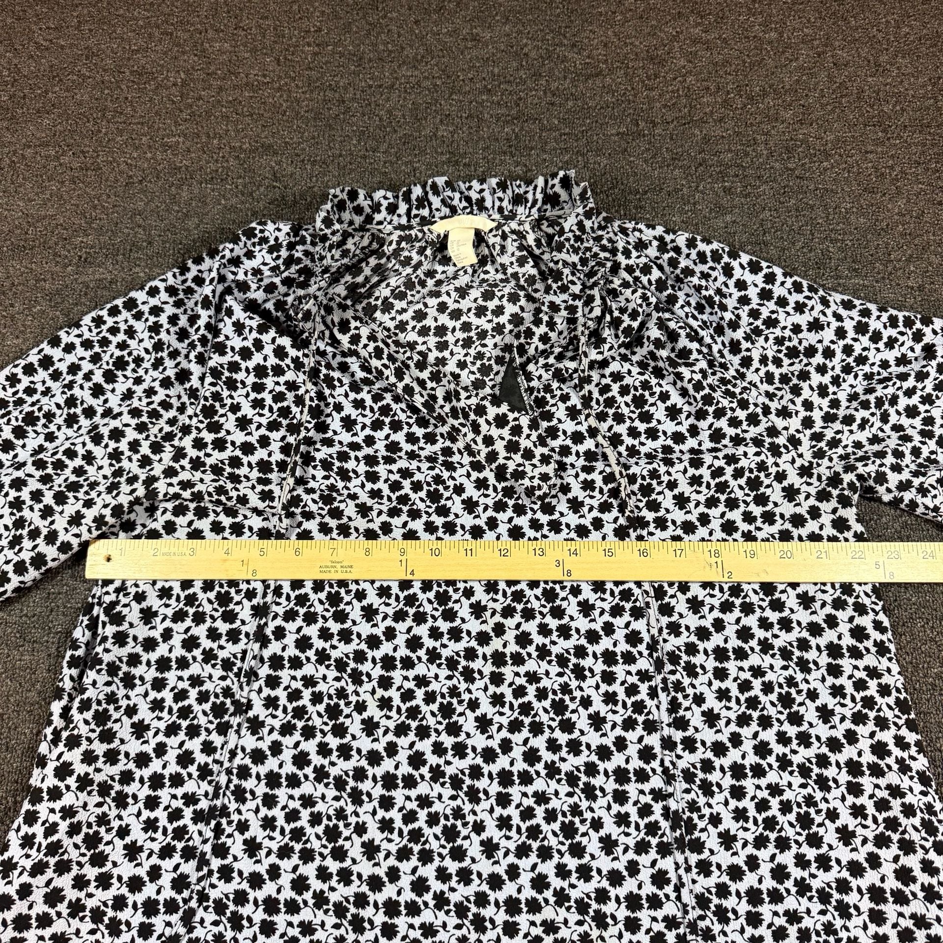 H&M Black and White Floral Dress Size 12 4