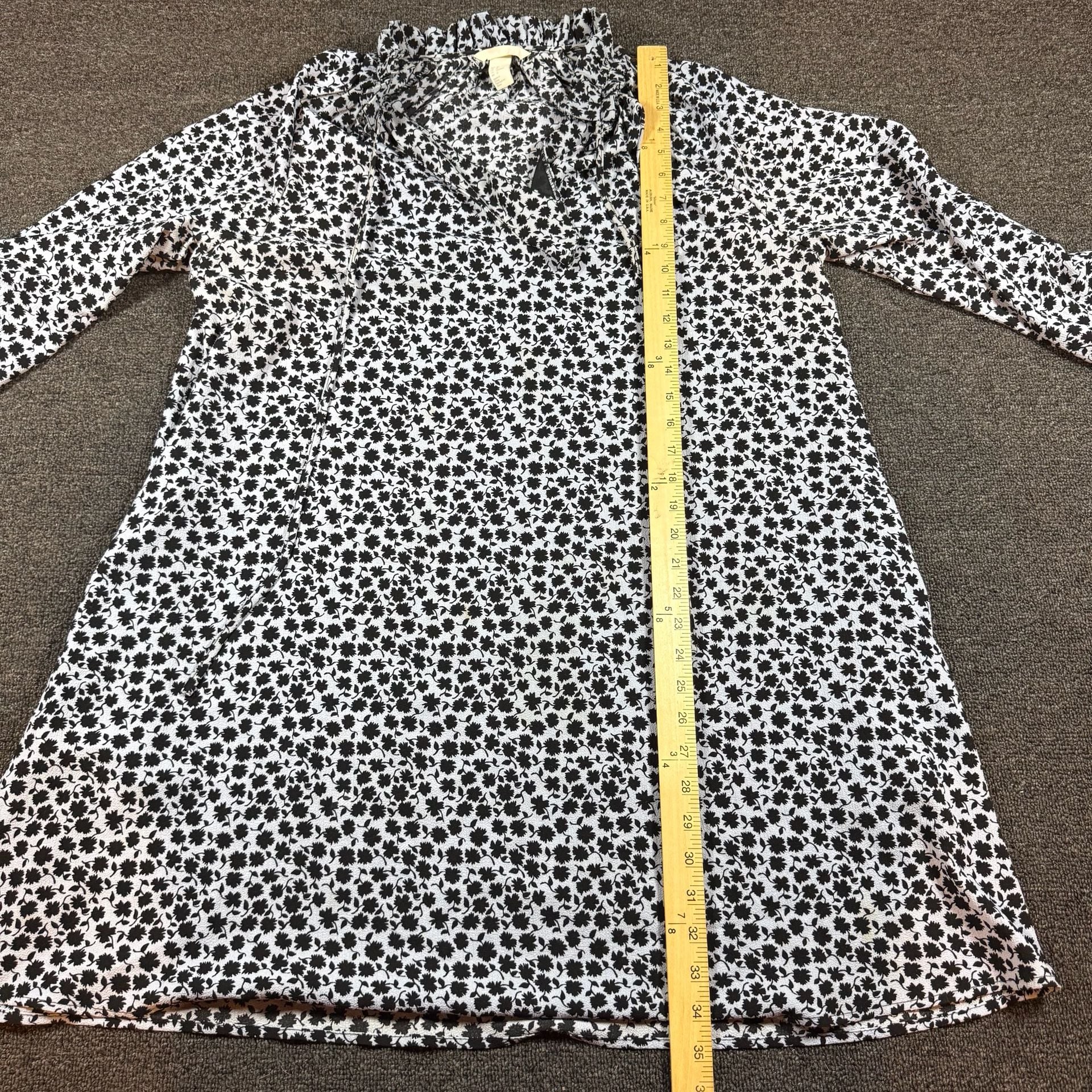 H&M Black and White Floral Dress Size 12 5