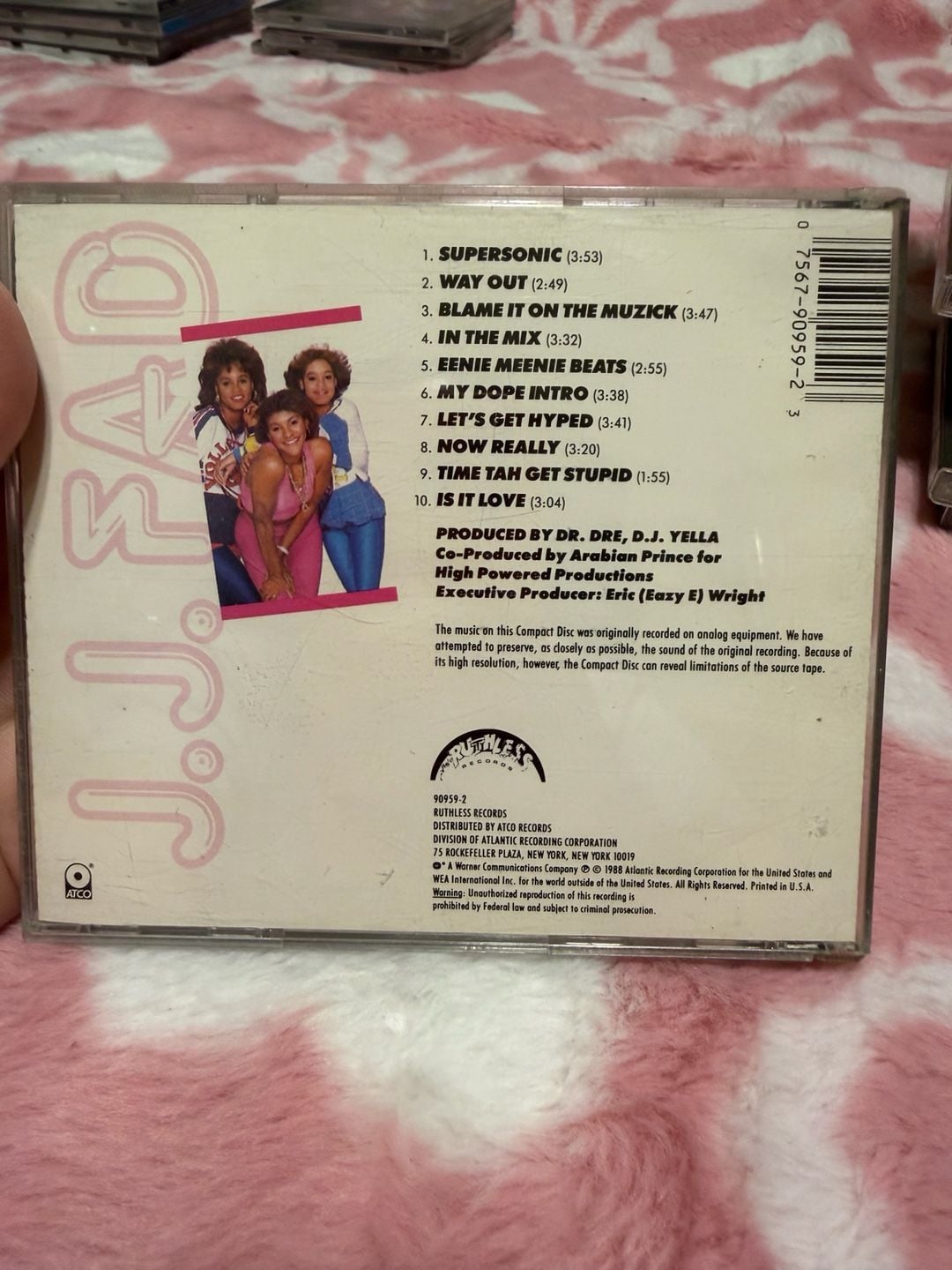 J.J. Fad Supersonic CD 1988 Ruthless ATCO 90959-2 Vintage Old School Hip Hop Rap 3