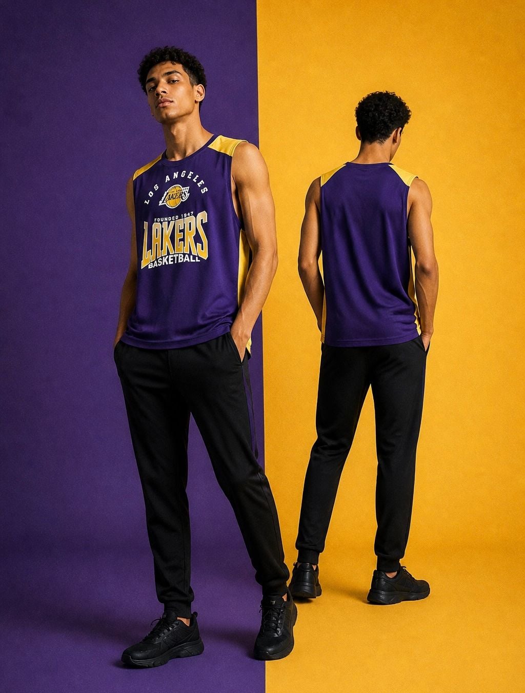 NBA Los Angeles Lakers Tank Top Size S Purple Yellow 3