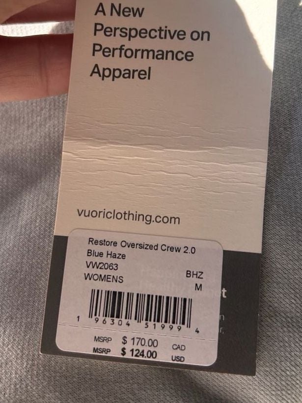 NWT Vuori Restore Oversized Crew 2.0 Size M Blue Haze Sweatshirt (MSRP $128) 5