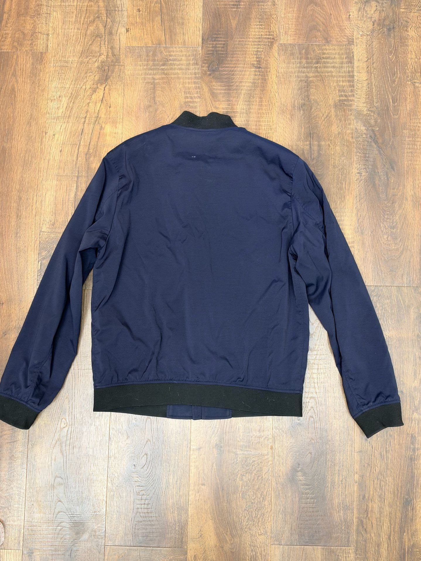 Theory Brenton O Ascend Size Large Navy Blue Bomber Jacket 5