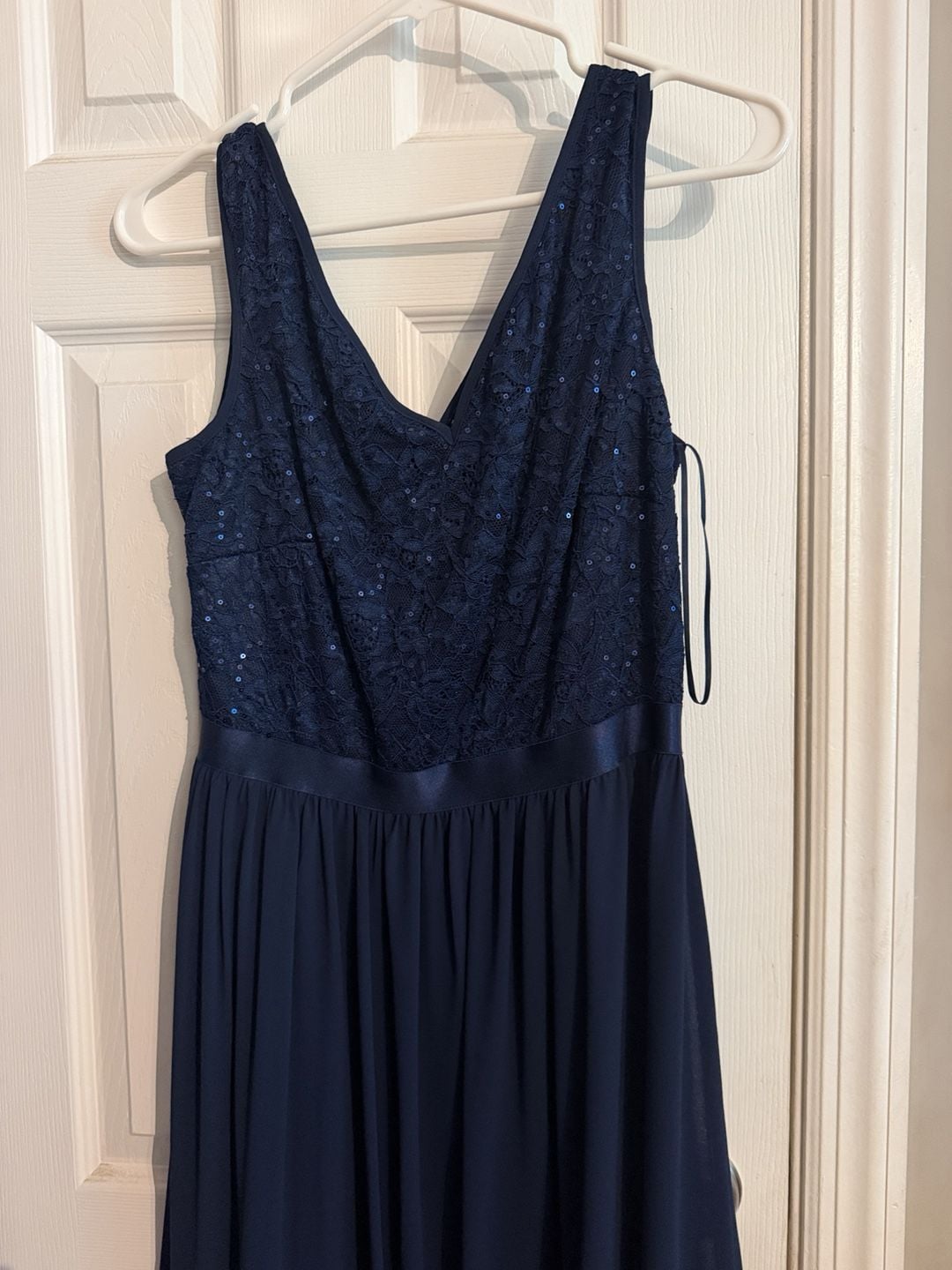 MIUSOL Maxi Dress Size M Navy Blue Sequin Lace Formal Evening 3