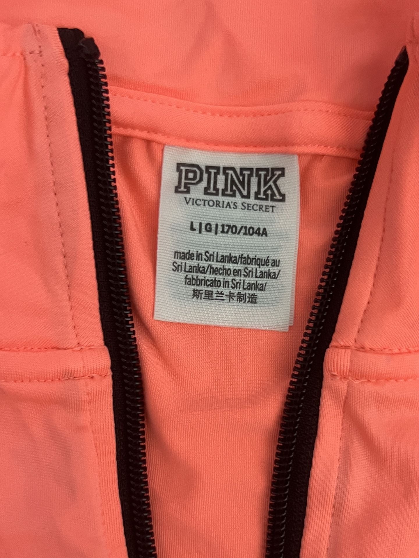 Pink Victoria's Secret Half Zip Pullover Size L Neon Coral 4