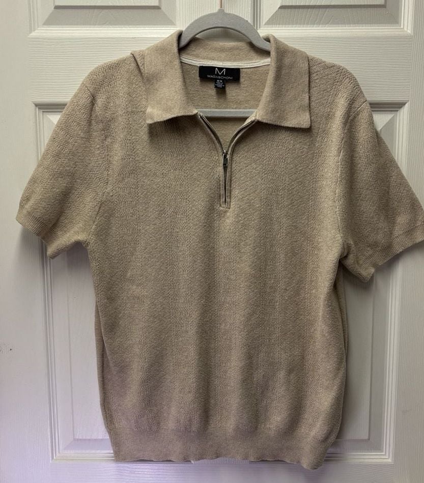 Magaschoni Zip Polo Sweater Size M 2
