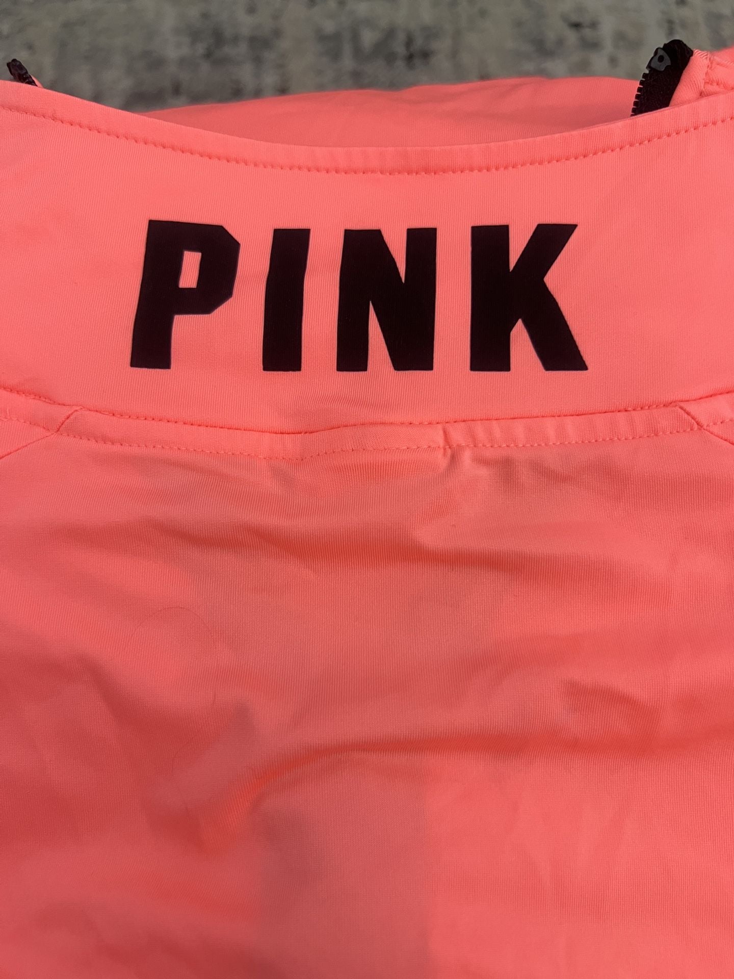 Pink Victoria's Secret Half Zip Pullover Size L Neon Coral 5