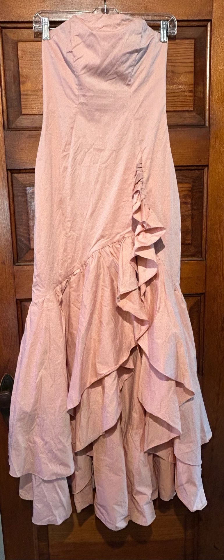 Babyboo Pink Ruffle High Low Strapless Dress Size M 2