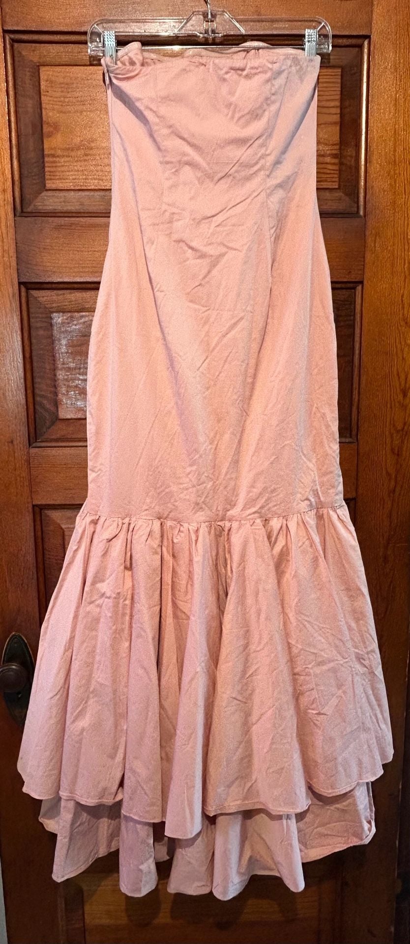 Babyboo Pink Ruffle High Low Strapless Dress Size M 4