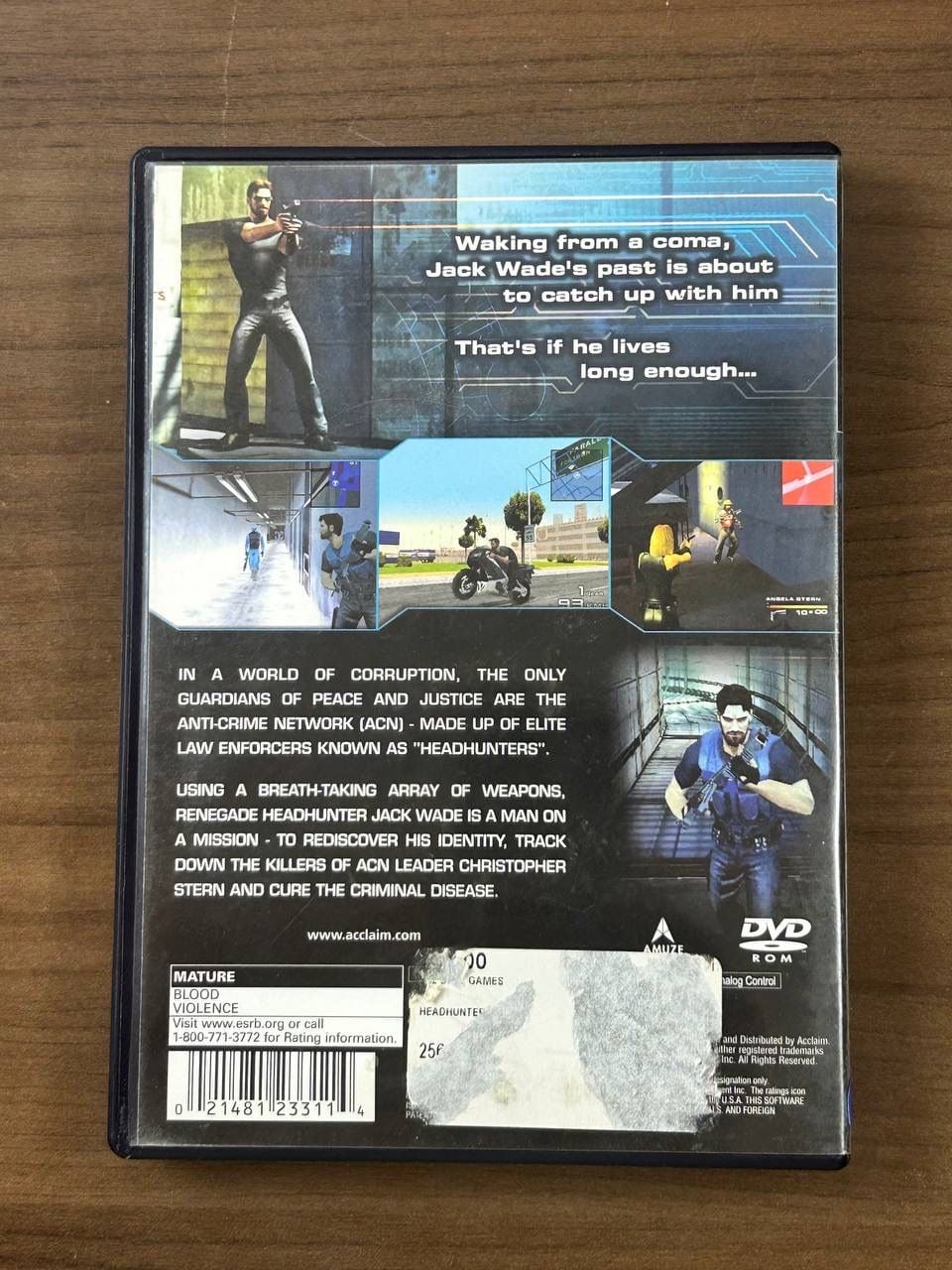 Headhunter PS2 PlayStation 2 2002 Game Disc & Case No Manual Acclaim 3