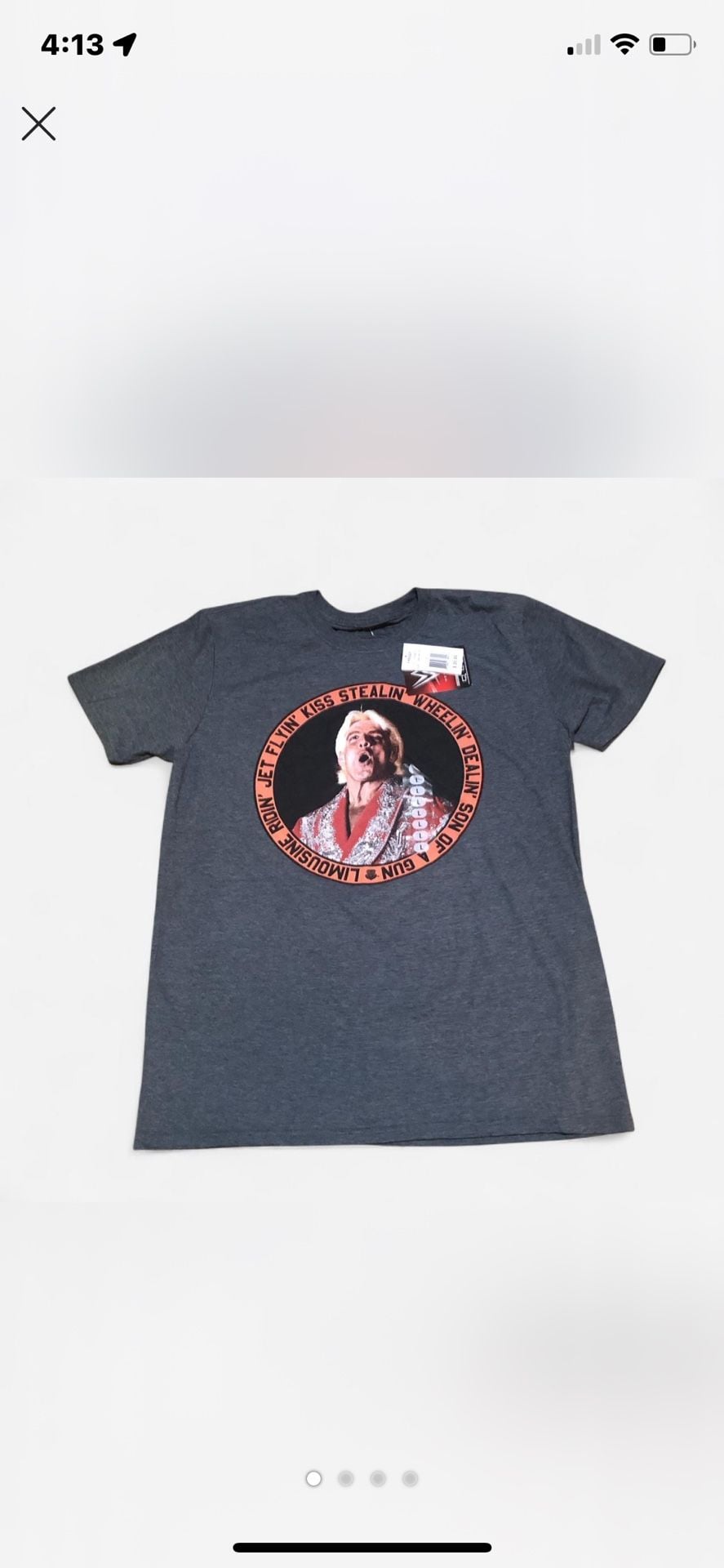 WWE Ric Flair T-Shirt Charcoal Gray Graphic Tee 2