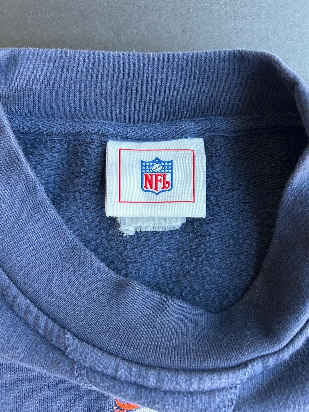NFL Denver Broncos Embroidered Crewneck Pullover Navy Blue XL 3