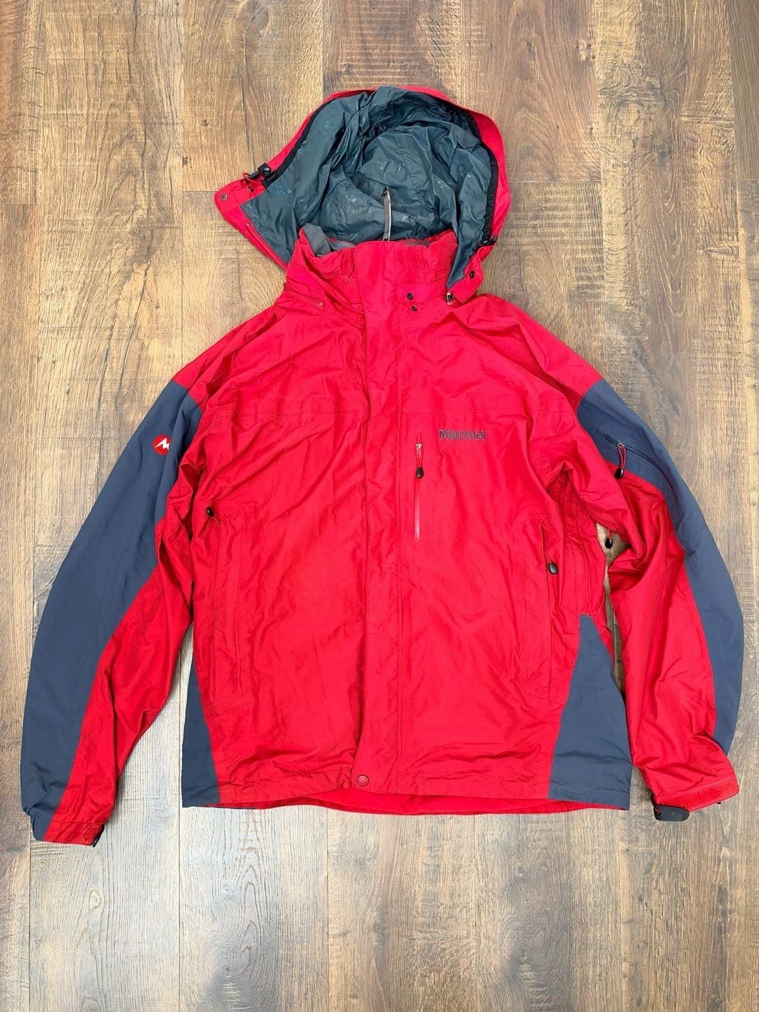 Marmot Hooded Jacket Size M Red Gray Winter Ski Snowboard Rain Coat 2