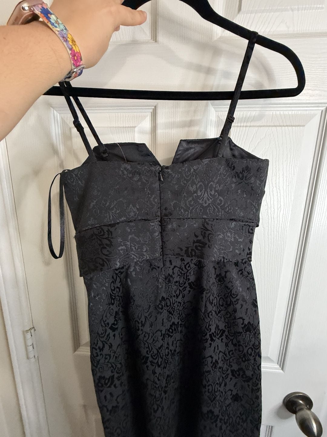 White House Black Market Black Damask Cocktail Dress Size 0 NWT 7