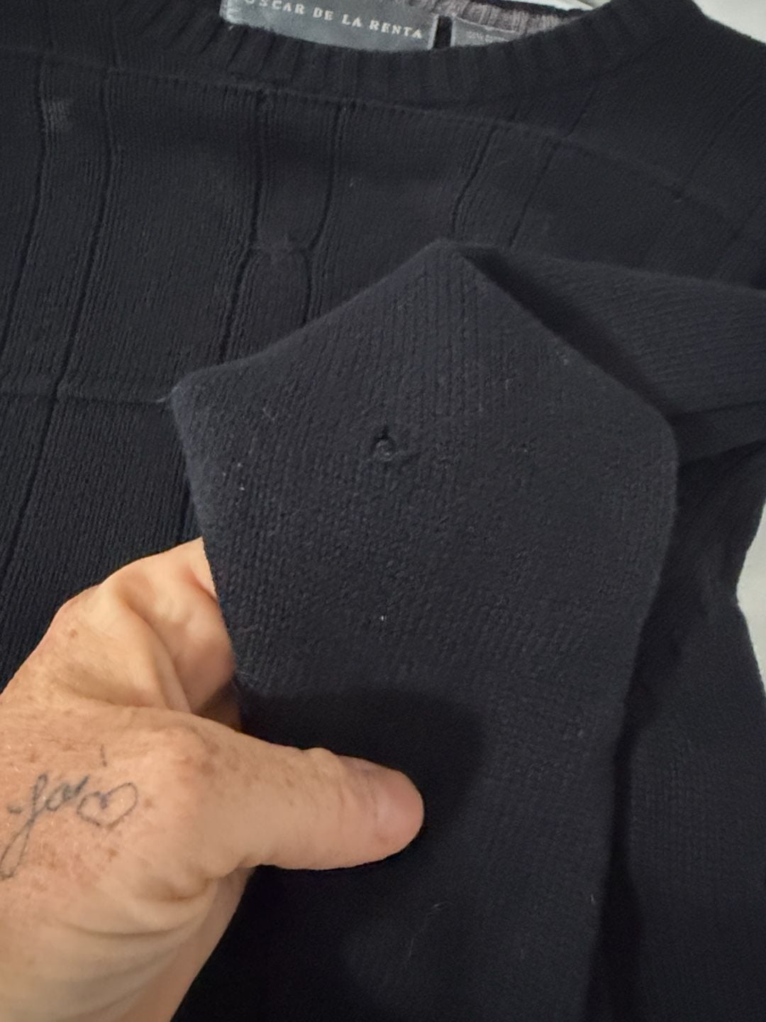Oscar de la Renta Black Cotton Sweater Size M 5