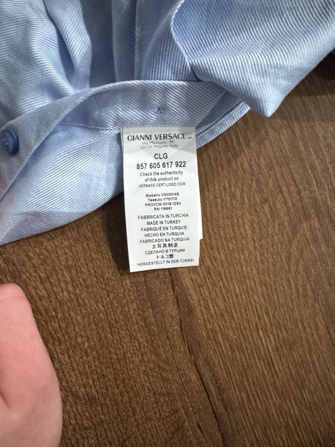 Versace Collection Trend Dress Shirt Light Blue Long Sleeve 6