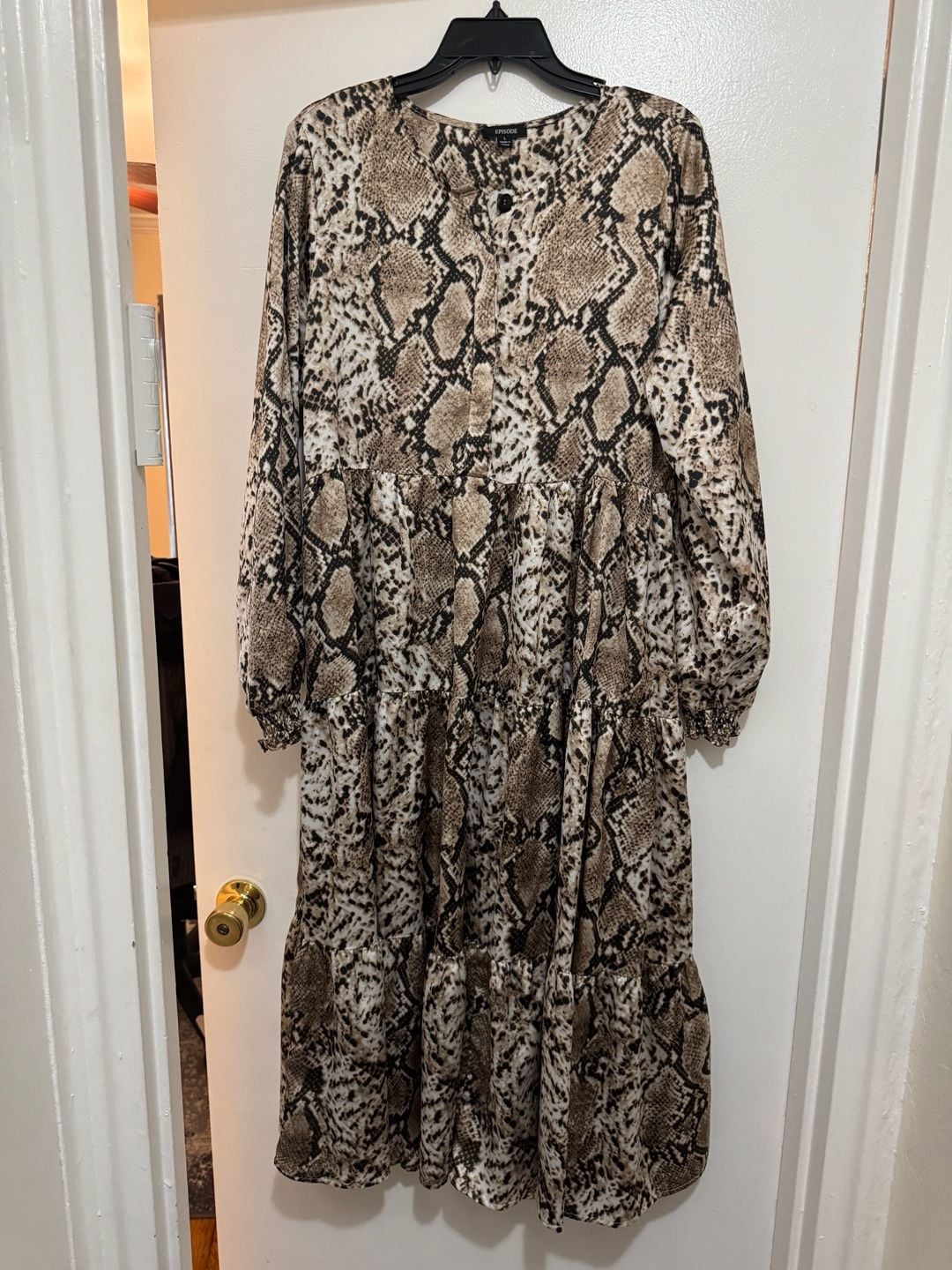 Episode Snake Print Tiered Midi Dress Size L 5