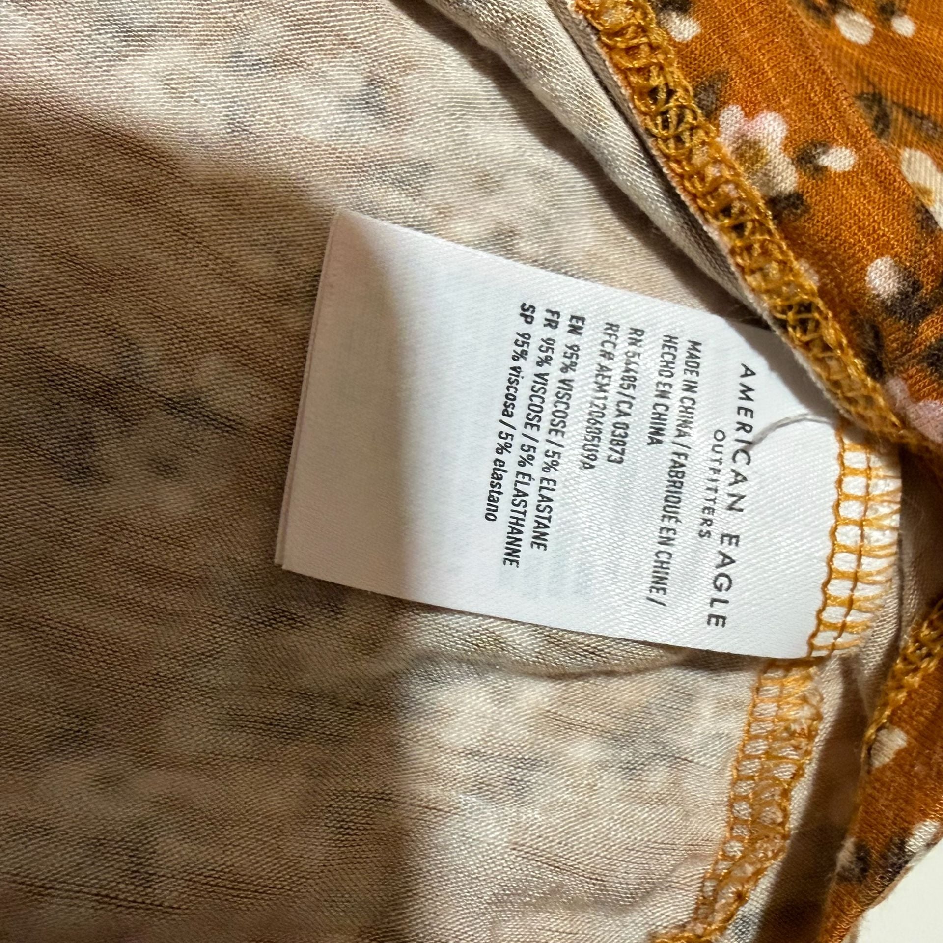 American Eagle Earthy Boho GranolaGirl Floral Henley Top XS 4