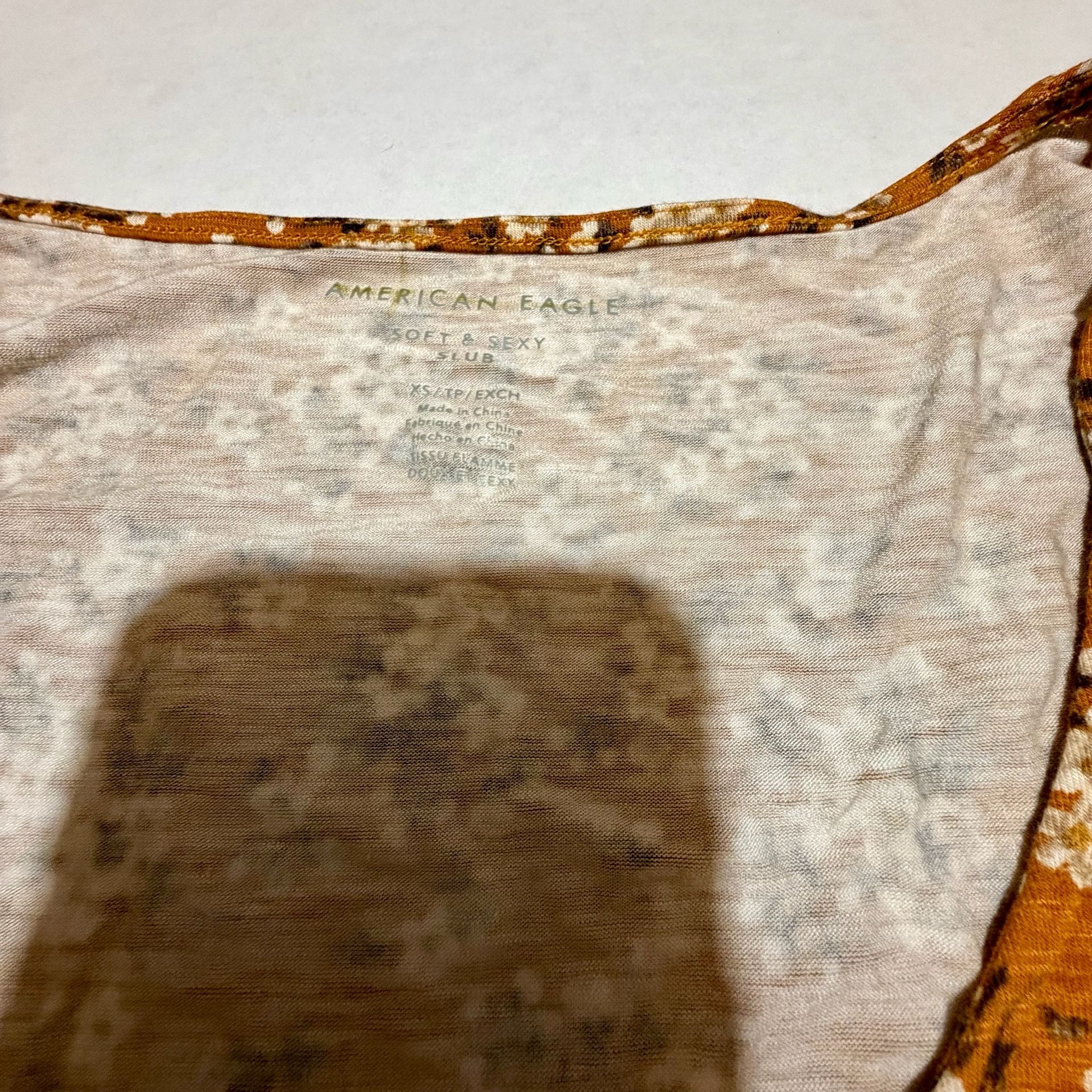 American Eagle Earthy Boho GranolaGirl Floral Henley Top XS 8