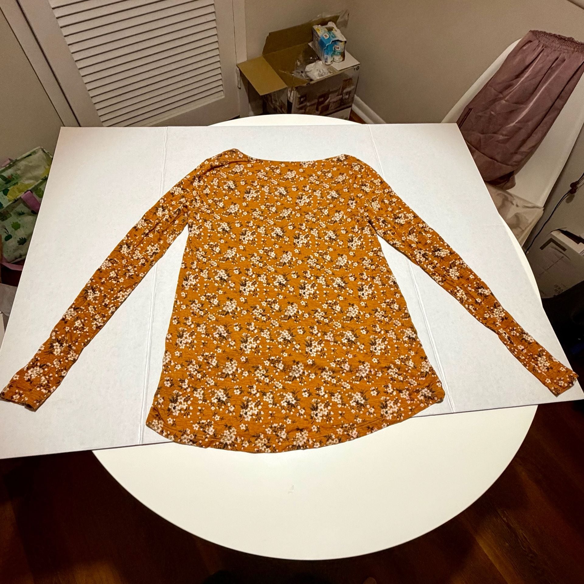 American Eagle Earthy Boho GranolaGirl Floral Henley Top XS 10